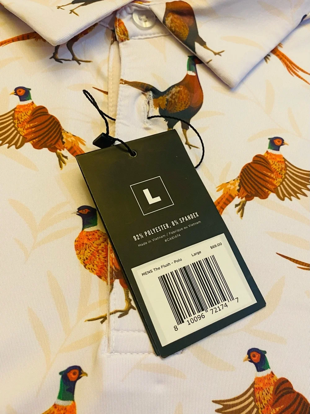 Waggle “Bird Dog” Pheasant Performance Golf Polo Men’s Large MSRP $69 - Picture 3 of 6